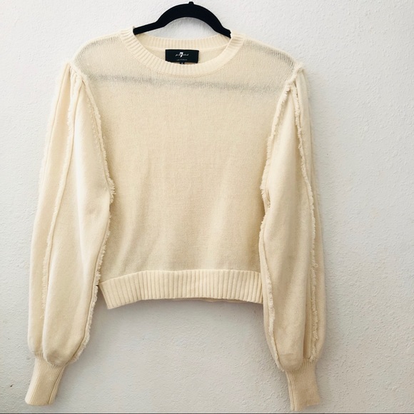 7 For All Mankind Wool Cashmere Crewneck Sweater S - Picture 4 of 10